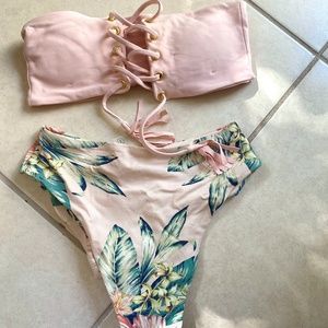 Montce Swimsuit | High Waisted Bottom & Bandeau Top